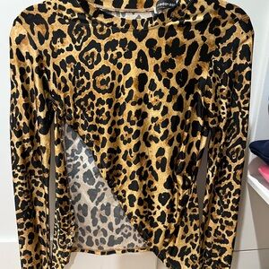 Paco Rabanne long sleeved printed jersey fitted blouse size FR 34/US 2